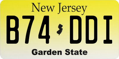NJ license plate B74DDI