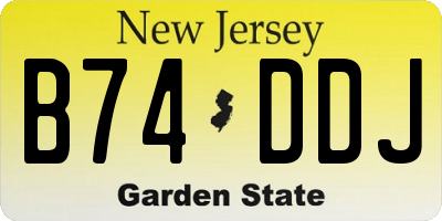 NJ license plate B74DDJ