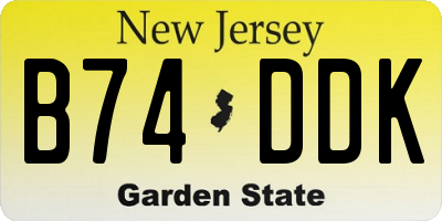 NJ license plate B74DDK