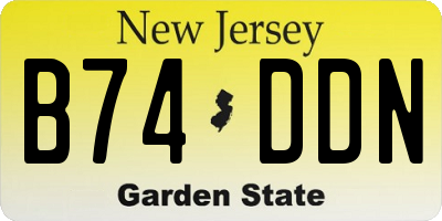 NJ license plate B74DDN