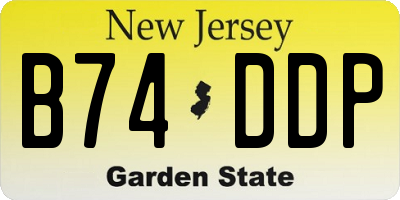 NJ license plate B74DDP