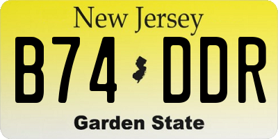 NJ license plate B74DDR