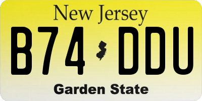 NJ license plate B74DDU
