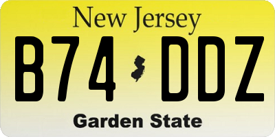 NJ license plate B74DDZ