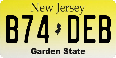 NJ license plate B74DEB