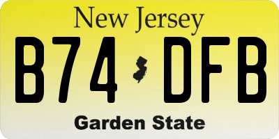 NJ license plate B74DFB