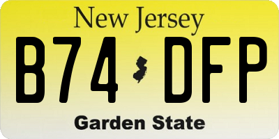 NJ license plate B74DFP