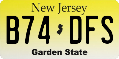 NJ license plate B74DFS