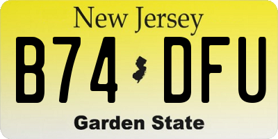 NJ license plate B74DFU