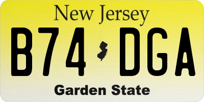 NJ license plate B74DGA