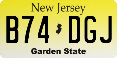 NJ license plate B74DGJ
