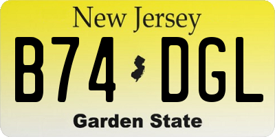 NJ license plate B74DGL