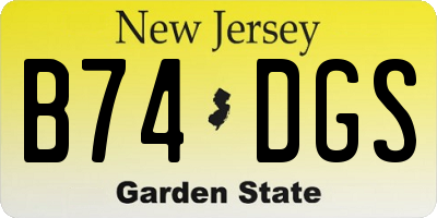 NJ license plate B74DGS