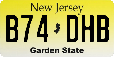 NJ license plate B74DHB