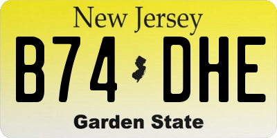 NJ license plate B74DHE