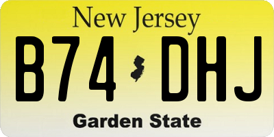 NJ license plate B74DHJ
