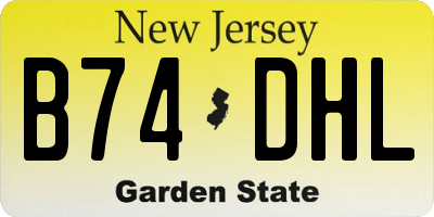 NJ license plate B74DHL