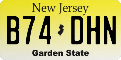 NJ license plate B74DHN
