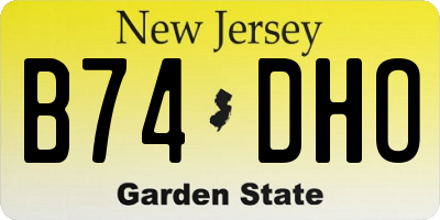 NJ license plate B74DHO