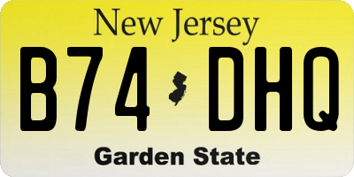NJ license plate B74DHQ