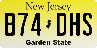 NJ license plate B74DHS