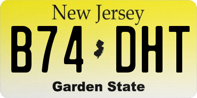 NJ license plate B74DHT