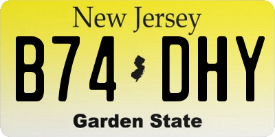NJ license plate B74DHY