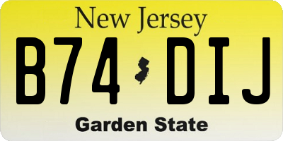 NJ license plate B74DIJ