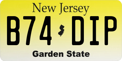 NJ license plate B74DIP