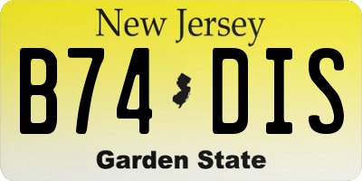 NJ license plate B74DIS