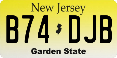 NJ license plate B74DJB