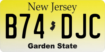 NJ license plate B74DJC