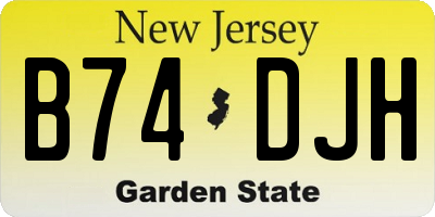 NJ license plate B74DJH