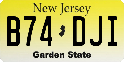 NJ license plate B74DJI