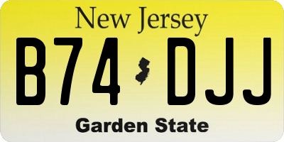 NJ license plate B74DJJ