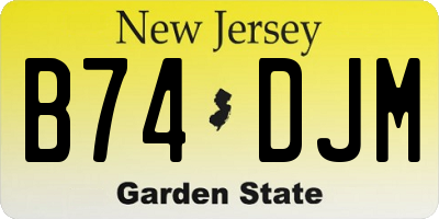 NJ license plate B74DJM