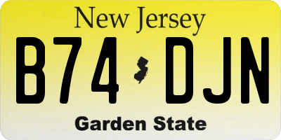 NJ license plate B74DJN