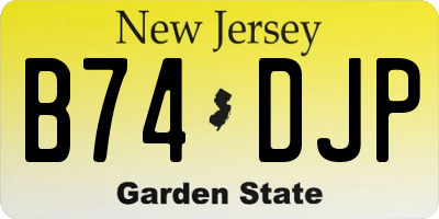 NJ license plate B74DJP
