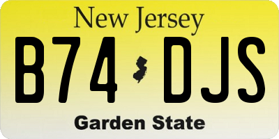 NJ license plate B74DJS