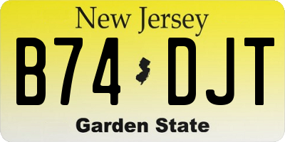 NJ license plate B74DJT