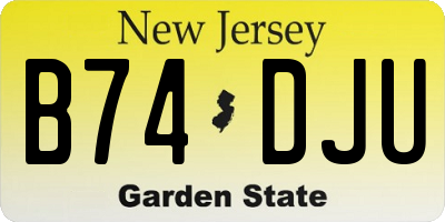 NJ license plate B74DJU