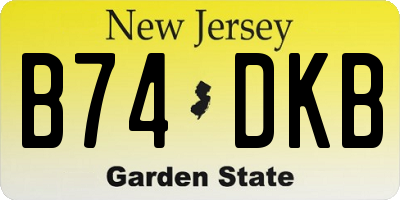 NJ license plate B74DKB