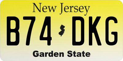 NJ license plate B74DKG