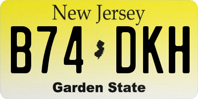 NJ license plate B74DKH