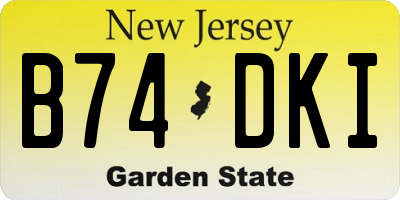 NJ license plate B74DKI