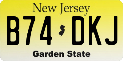 NJ license plate B74DKJ