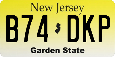 NJ license plate B74DKP