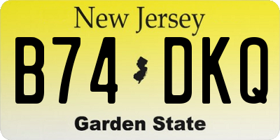 NJ license plate B74DKQ