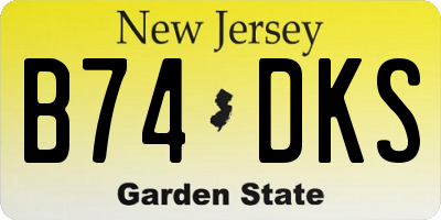 NJ license plate B74DKS