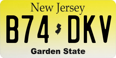 NJ license plate B74DKV